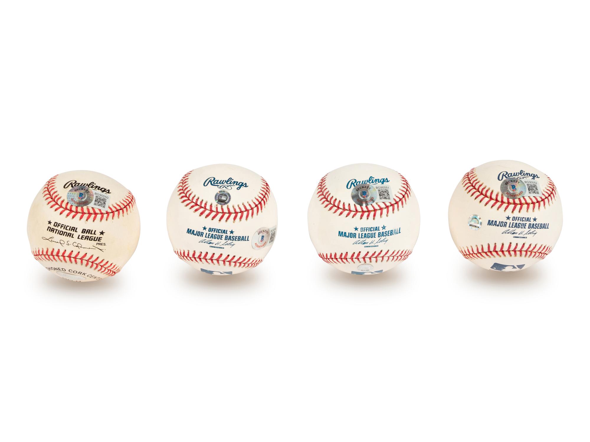 A Group of Chicago Cubs Hall of Fame Signed Autograph Baseballs (Beckett Authentication Services BAS Certified),