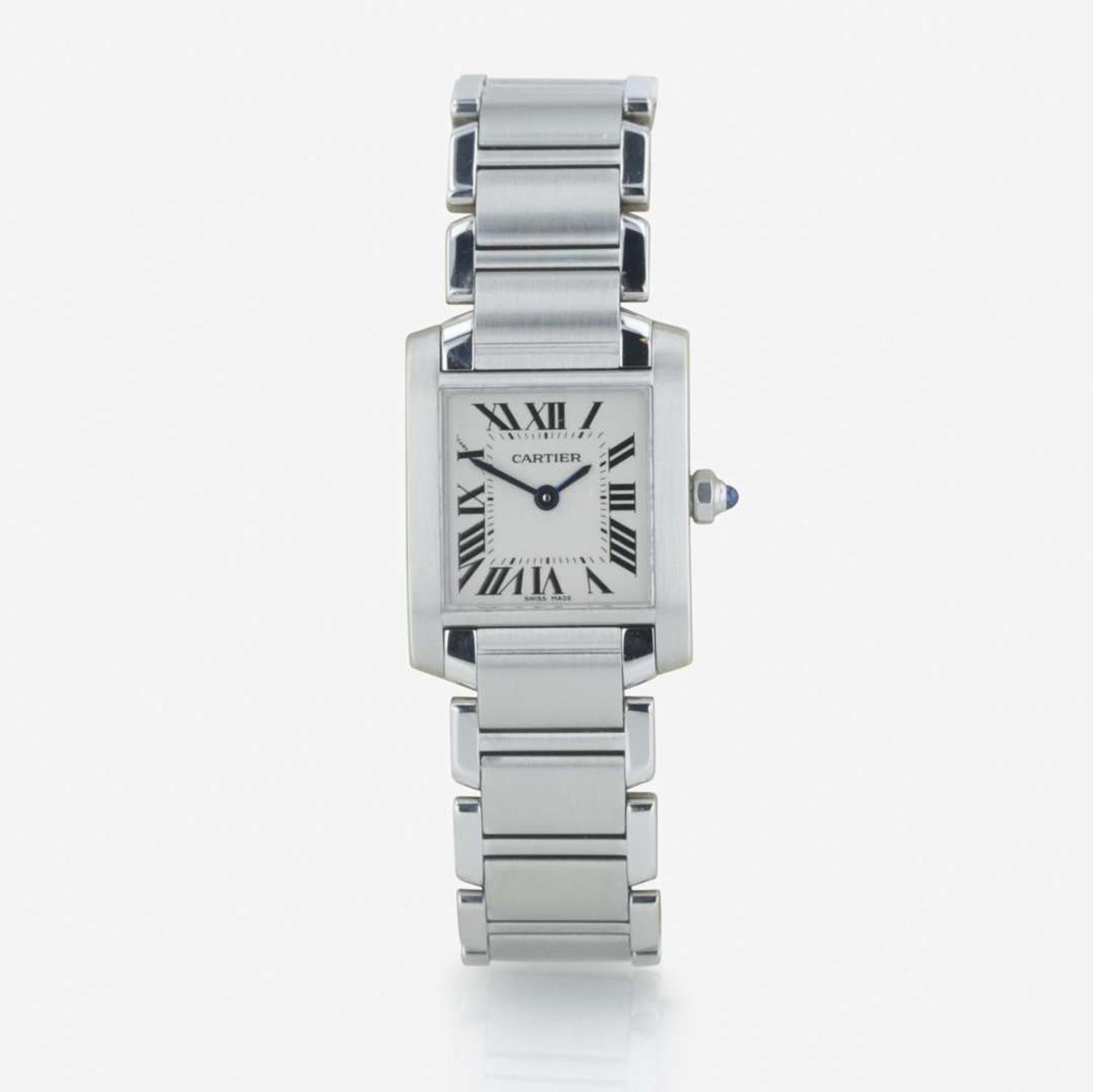 A stainless steel square tank Française watch, Cartier Ref. 2384