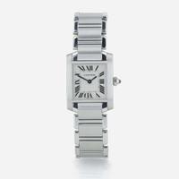 A stainless steel square tank Française watch, Cartier Ref. 2384