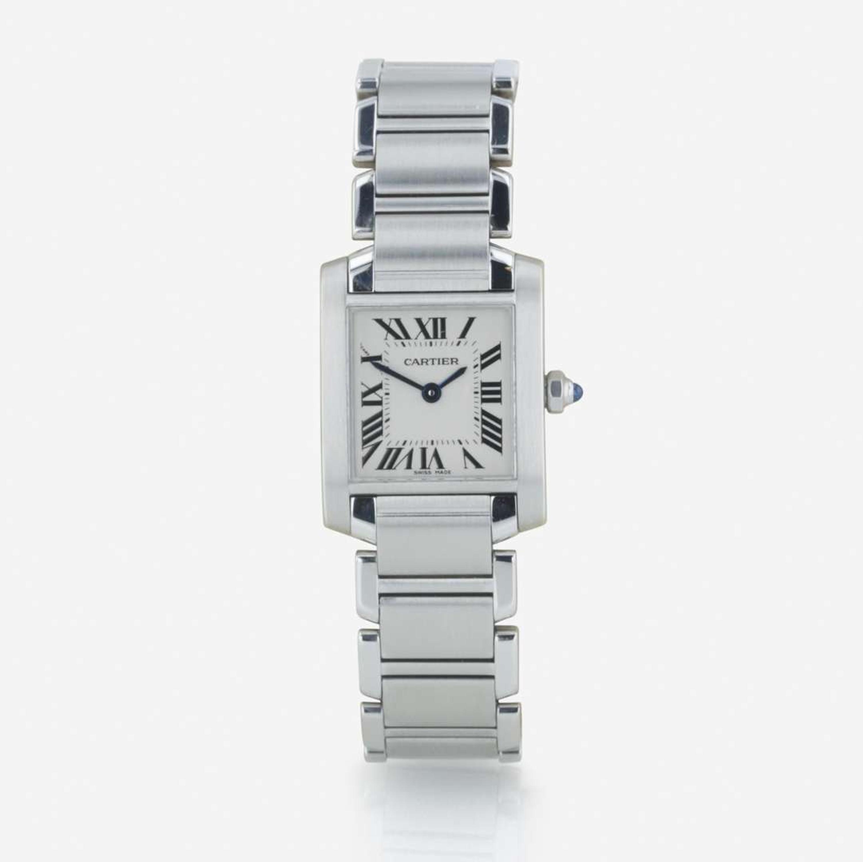 A stainless steel square tank Française watch, Cartier Ref. 2384