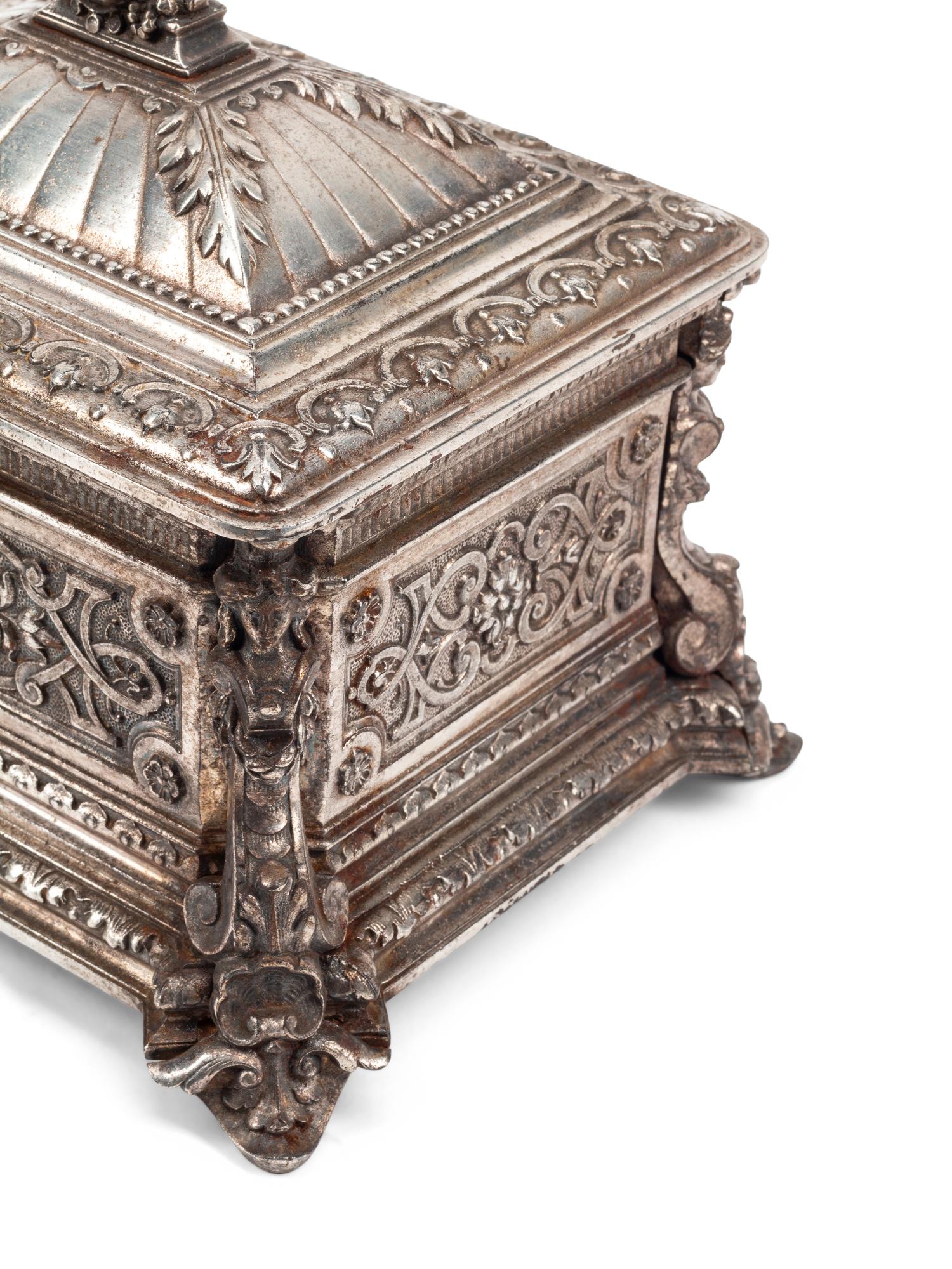Two Neoclassical Style Silver-Plate Table Caskets