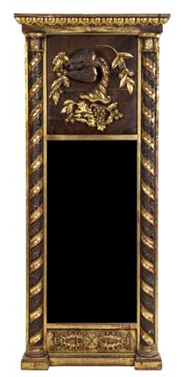 An Italian Carved and Parcel Gilt Pier Mirror Height 76 1/2 x width 32 1/2 inches. — LATE 19TH CENTURY