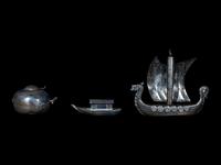Three Chinese Export Silver and Silvered Metal Articles