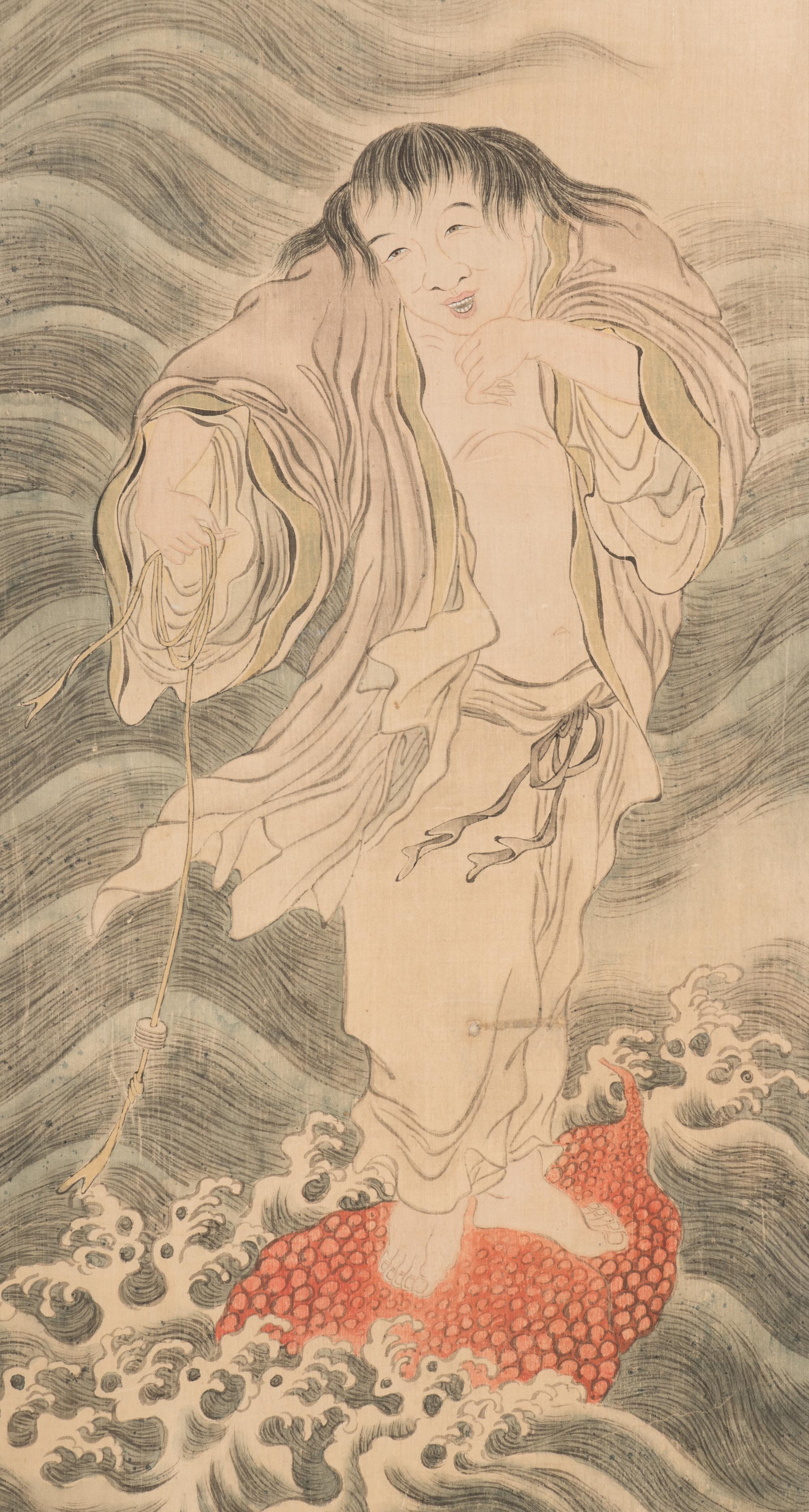 Two Korean Ink and Color on Silk Paintings, 19th/Early 20th Century