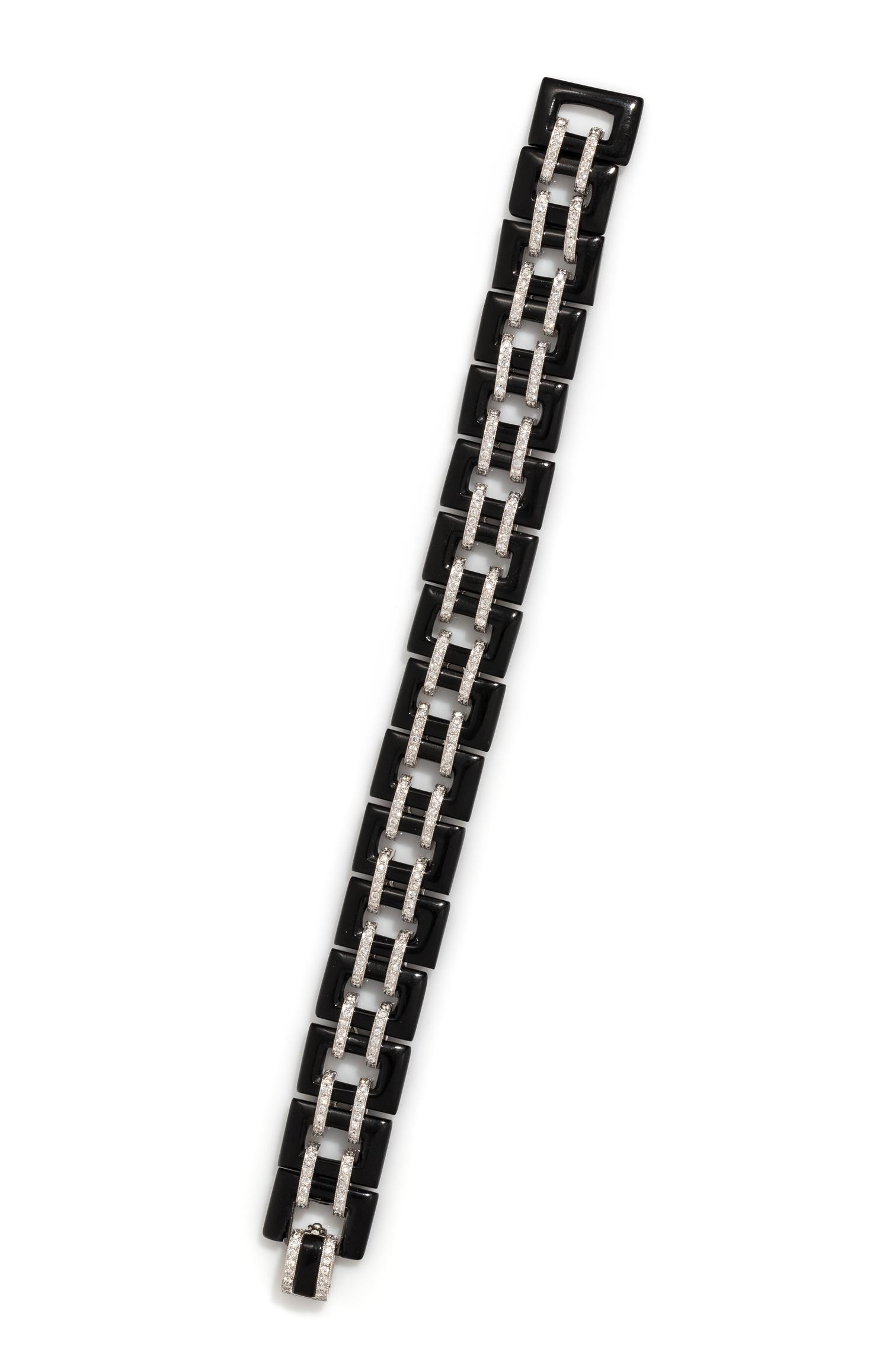 ONYX AND DIAMOND BRACELET