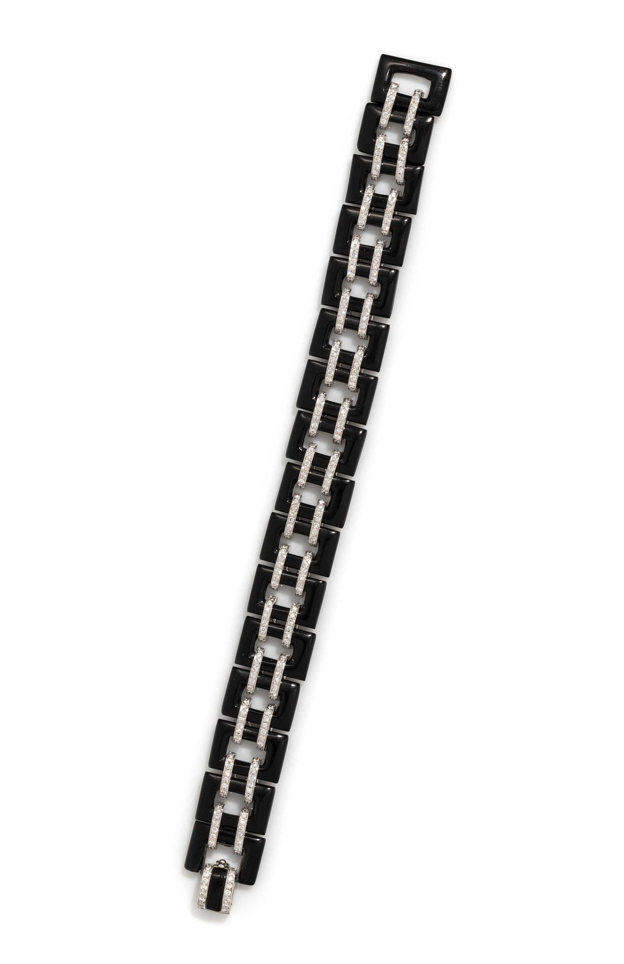 ONYX AND DIAMOND BRACELET