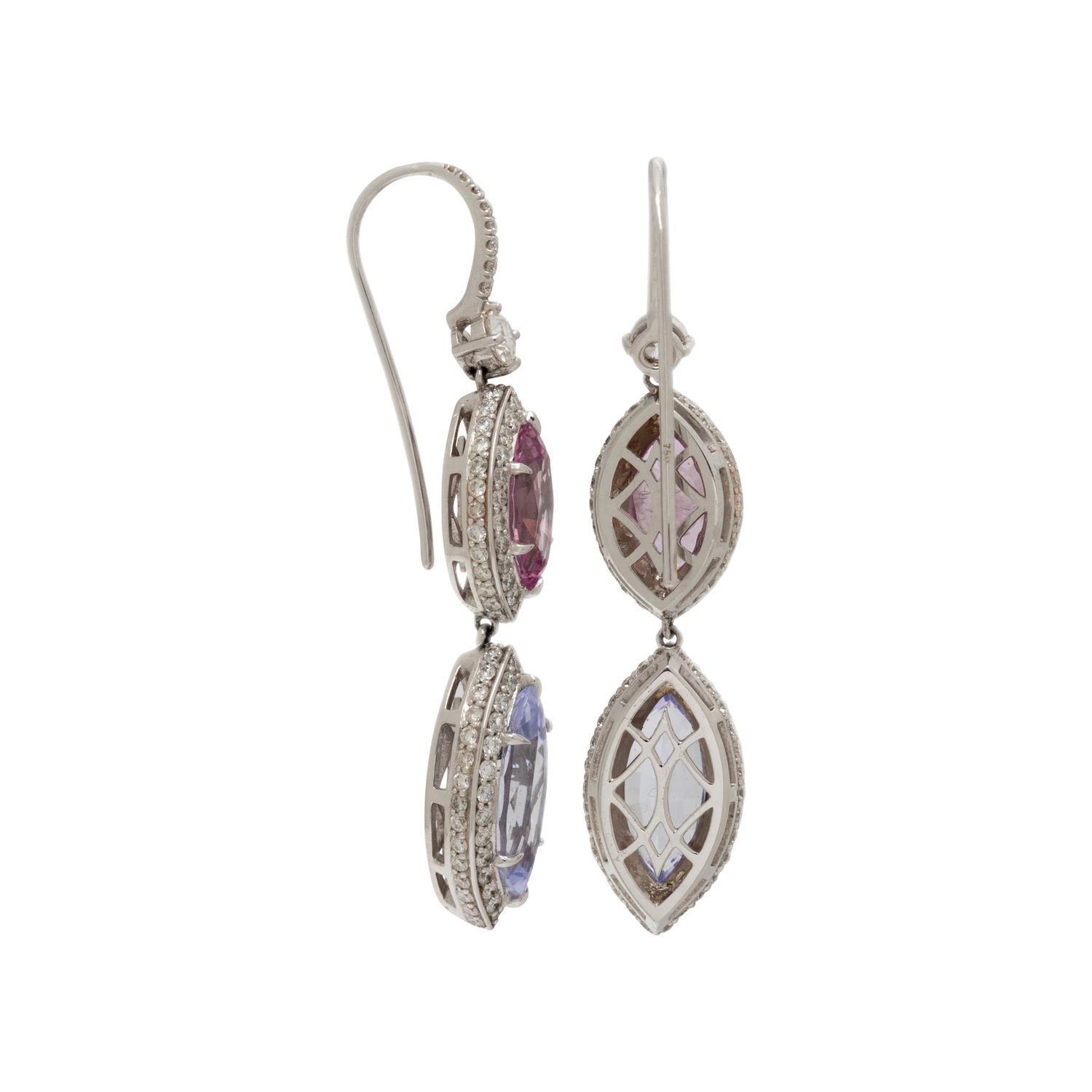 DIAMOND AND MULTICOLOR SPINEL EARRINGS