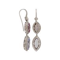 DIAMOND AND MULTICOLOR SPINEL EARRINGS