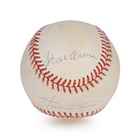 A Willie Mays and Hank Aaron Dual Signed Autograph Baseball (Beckett Authentication Services Letter),