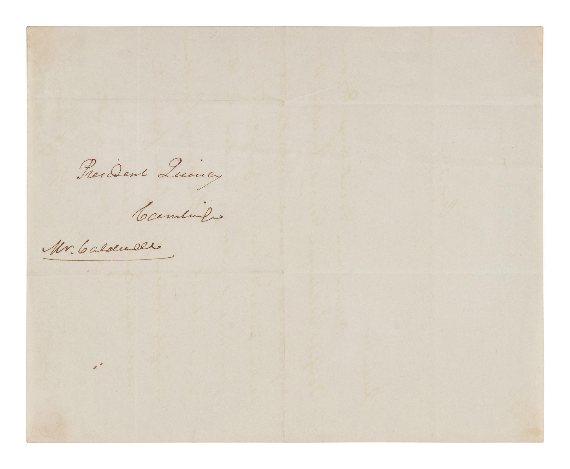 WEBSTER, Daniel (1782-1852). Autograph letter signed ("Daniel Webster") to Josiah Quincy, as President of Harvard. N.p., 23 April n.d.