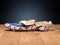 Sioux Fully Beaded Hide Moccasins