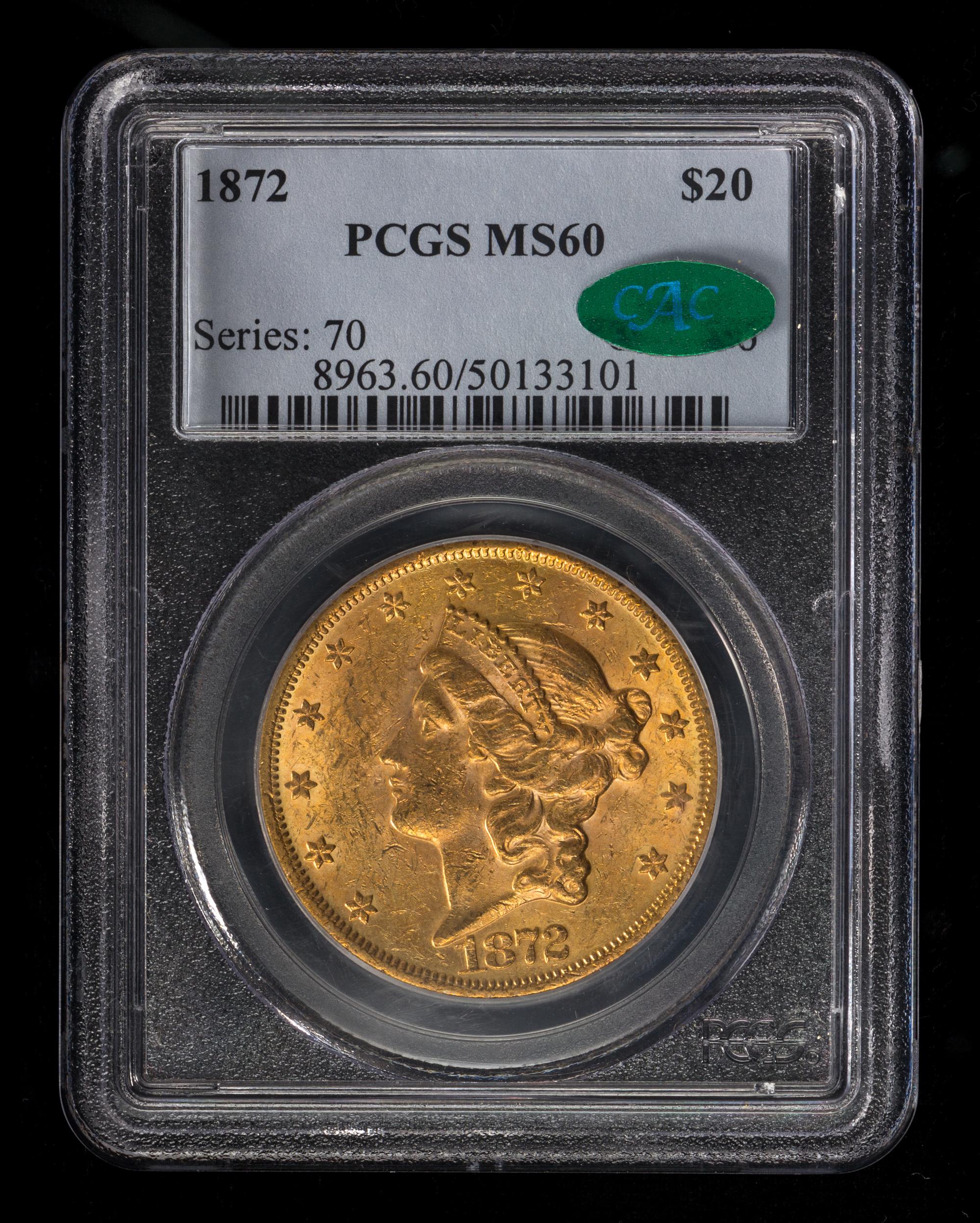 A United States 1872 Liberty Head $20 Gold Coin