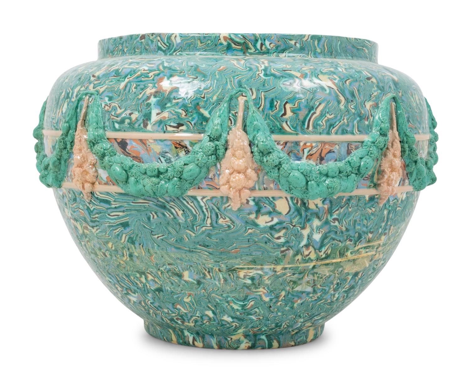 An Uzès Glazed Ceramic Jardinière