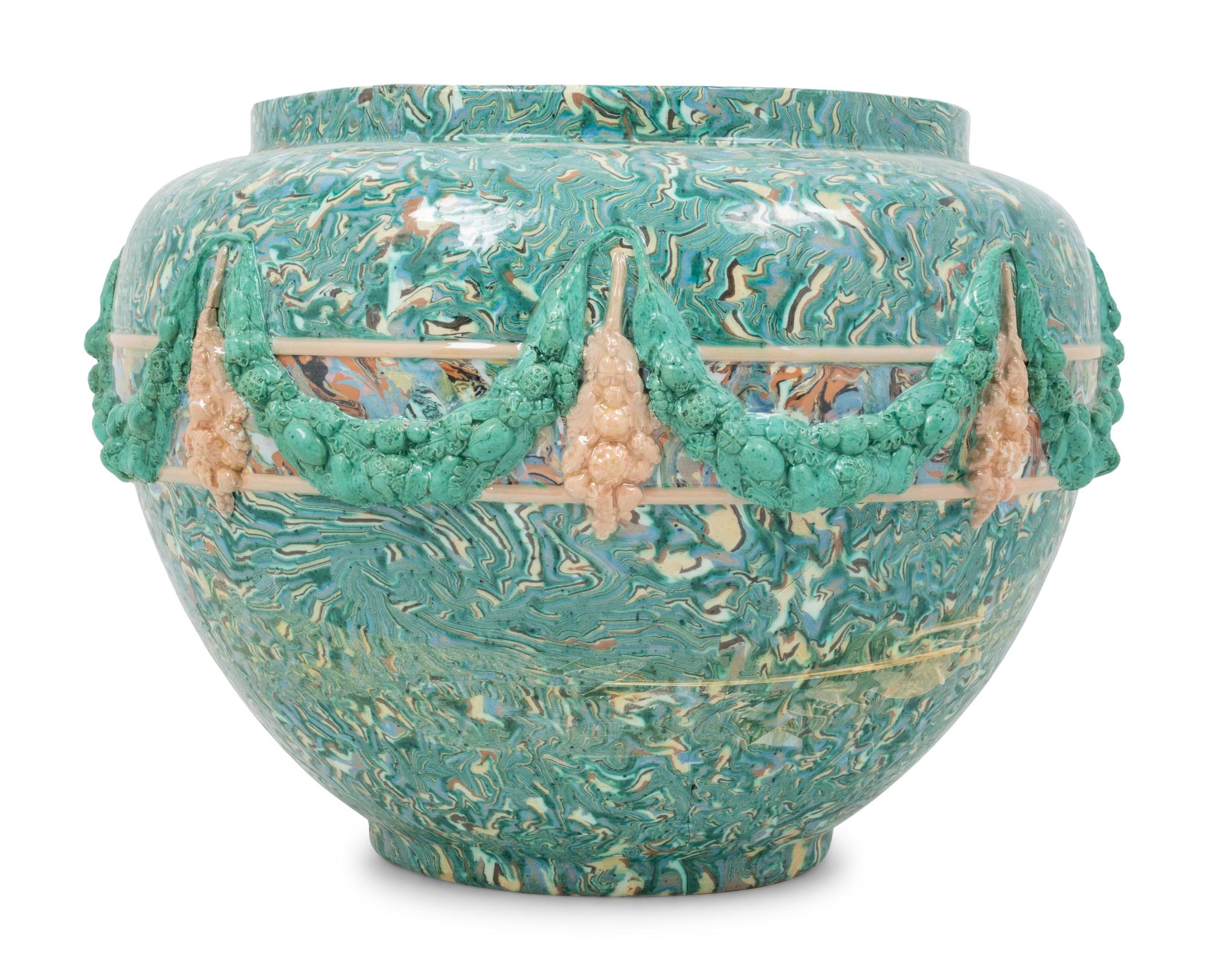 An Uzès Glazed Ceramic Jardinière