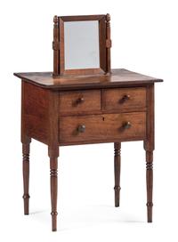 A Southern Three Drawer Walnut Shaving Stand