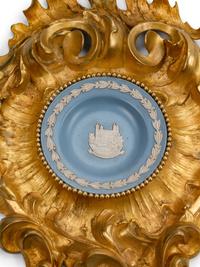 A Pair of Louis XV Style Blue and White Jasperware-Mounted Gilt-Bronze Three-Light Sconces — 19TH CENTURY