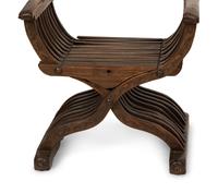 A Pair of Italian Walnut Savonarola Folding Chairs