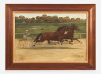 Eugene (Gean) Smith (1851-1928), Trotter Race: Lou Dillon beats Major Delmar, dated "1905"