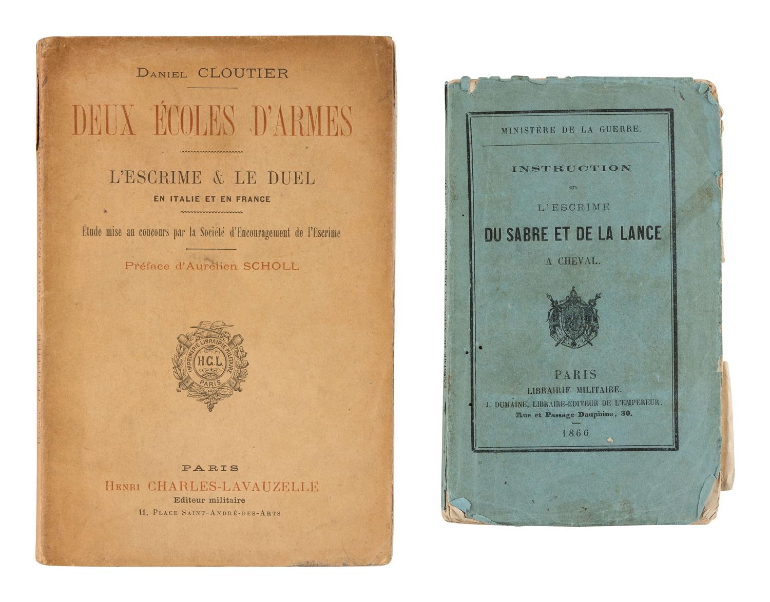 [FENCING -- FRENCH]. A group of approximately 86 volumes about fencing in French, including: