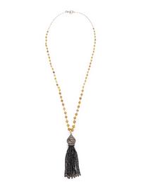 COLORED DIAMOND AND DIAMOND TASSEL NECKLACE