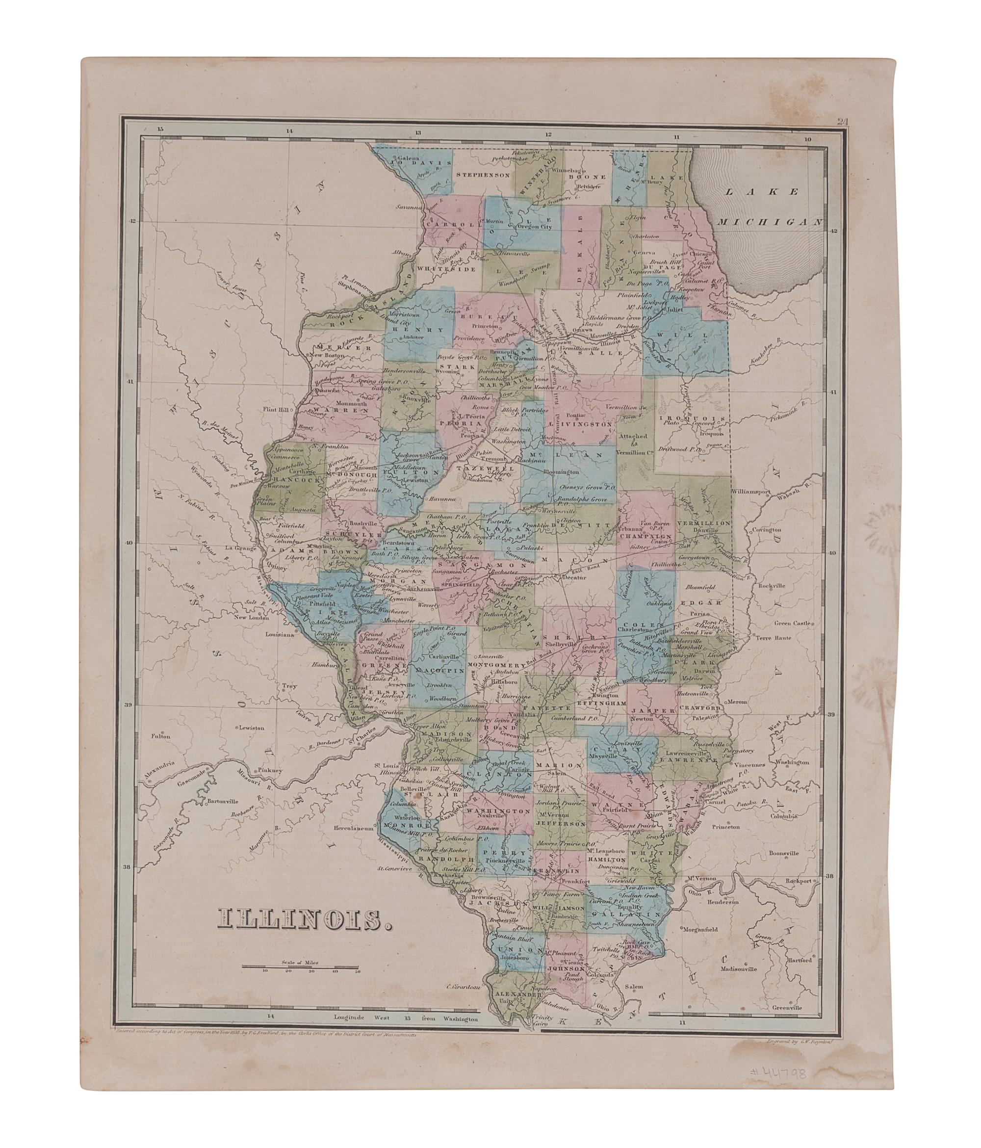 [ILLINOIS -- MAPS]. A group of 4 maps, comprising: