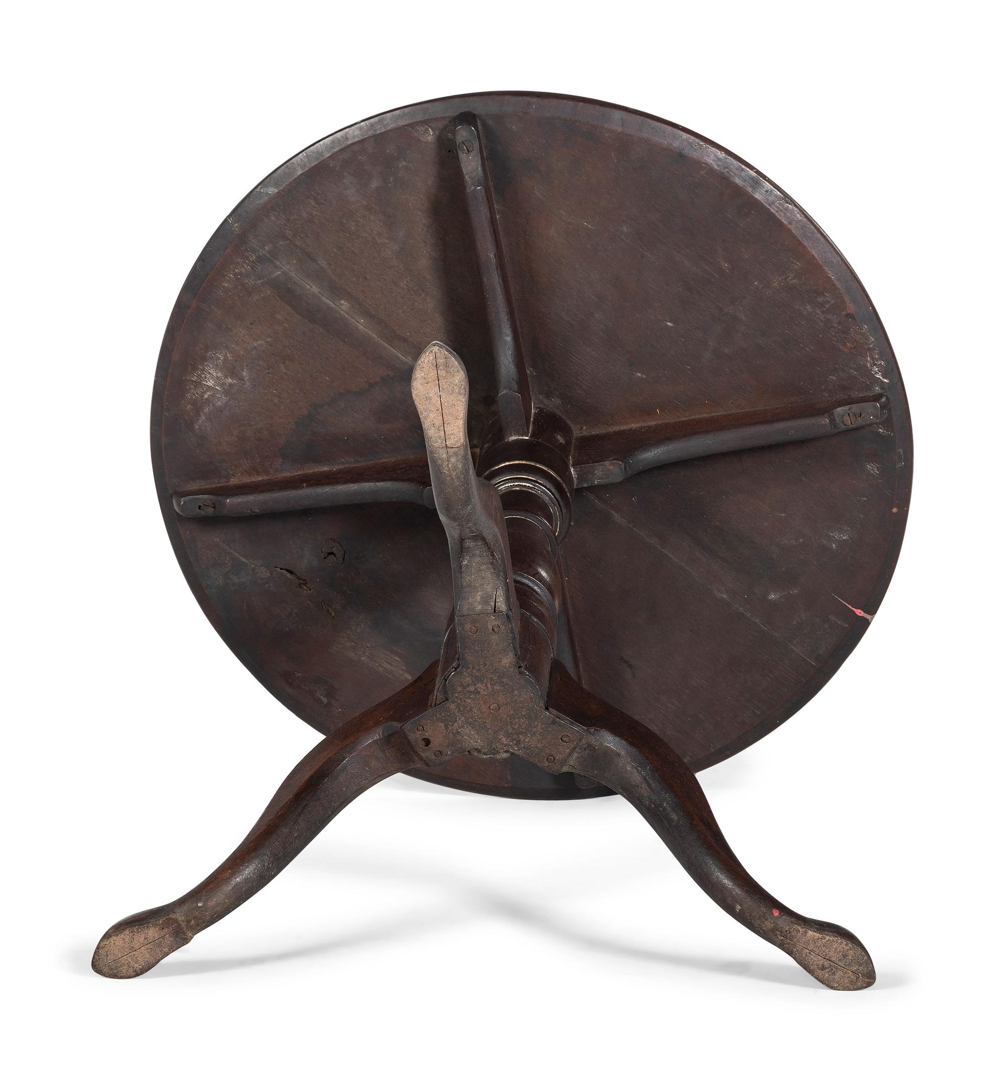 A Chippendale Turned Walnut Pad-Foot Candlestand