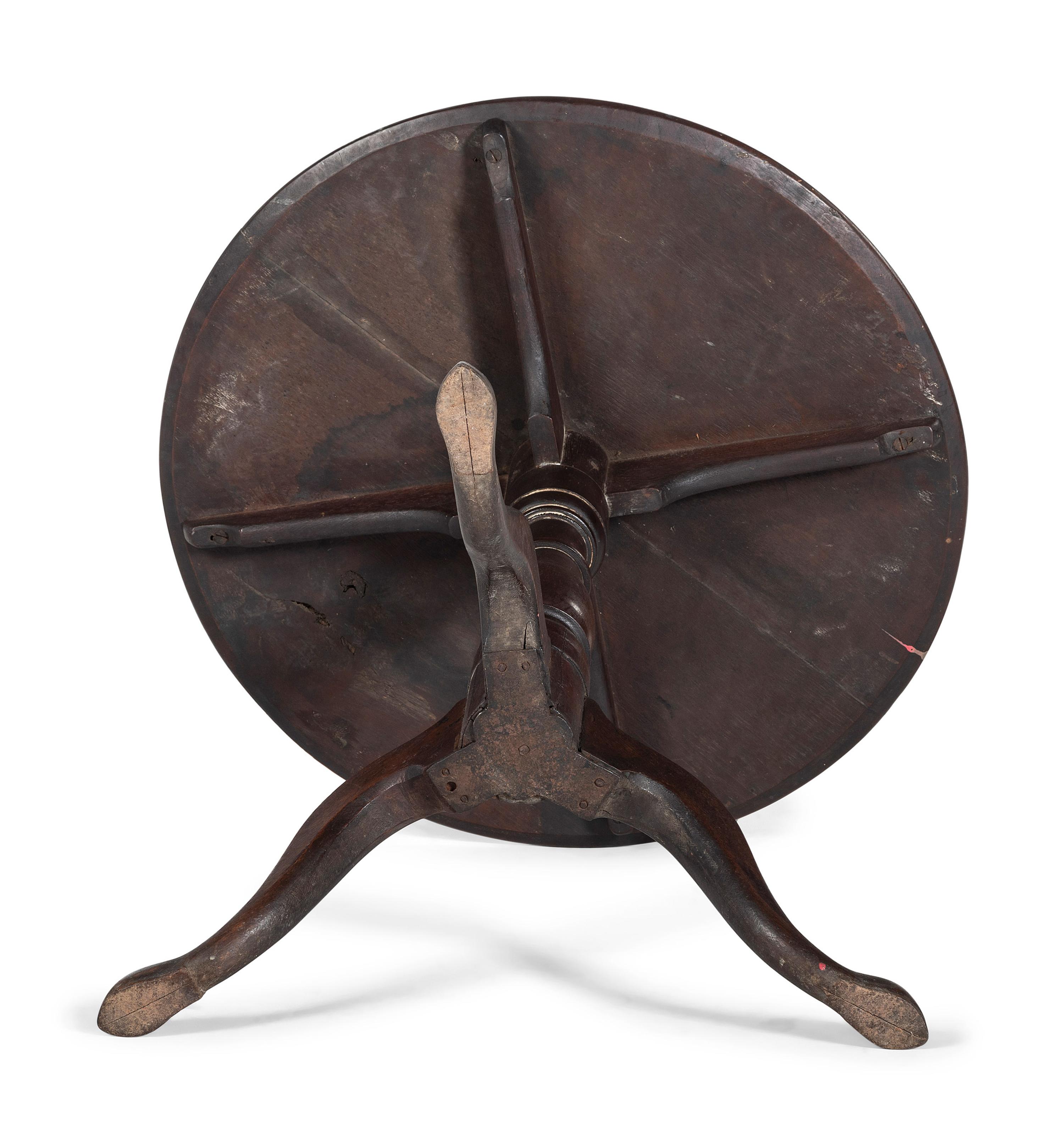 A Chippendale Turned Walnut Pad-Foot Candlestand