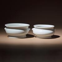 Two Chinese Blanc-de-Chine Porcelain Incense Burners, 17th-18th Century — 清早期 德化白瓷雙獸首香爐兩具