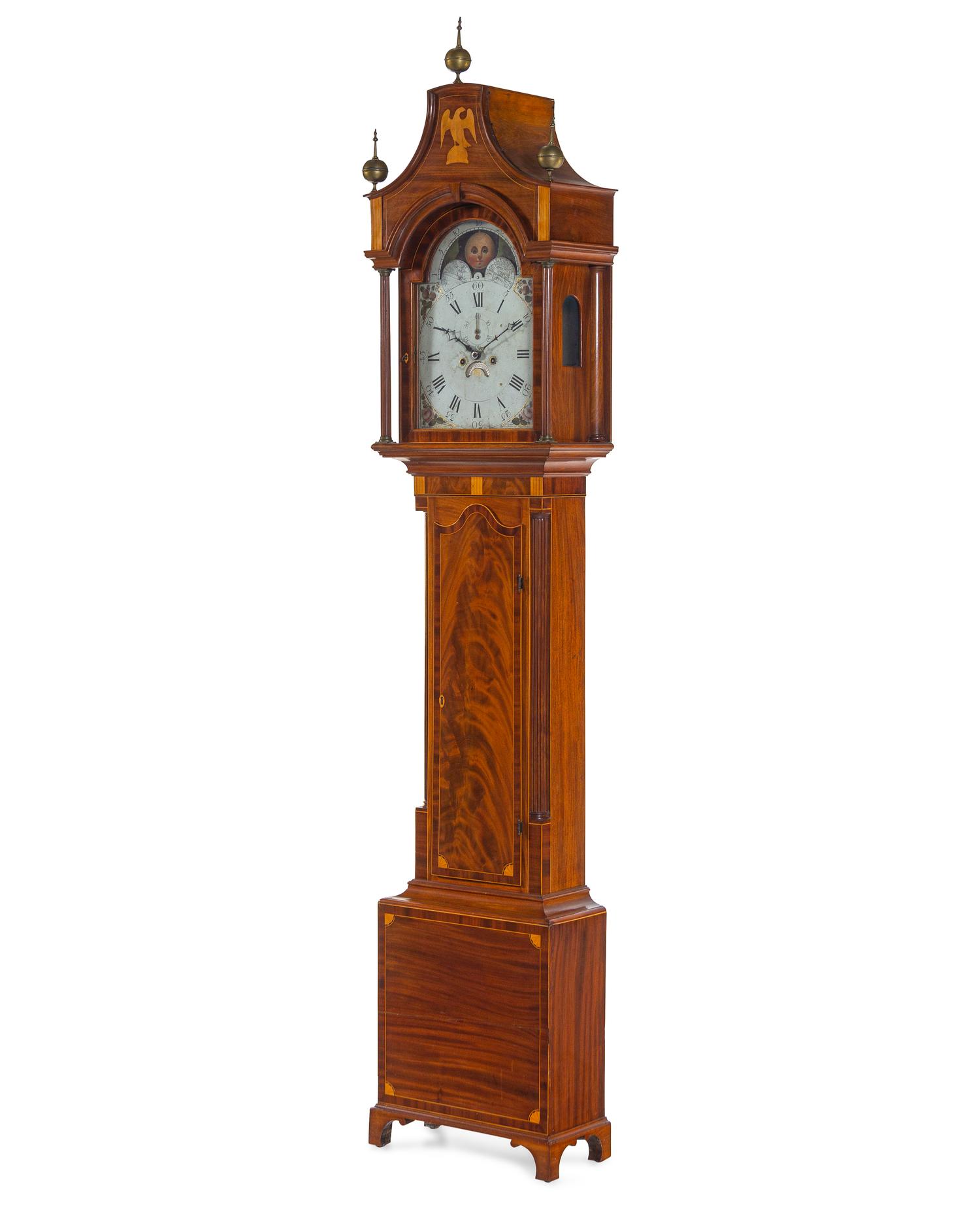 A Federal Mahogany Tall Case Clock