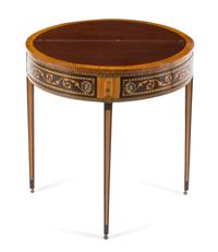 A Continental Marquetry Flip-Top Game Table Height 31 x width 32 x depth 16 inches (closed). — 19TH/20TH CENTURY