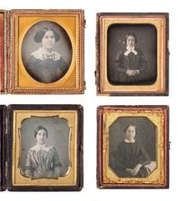 [EARLY PHOTOGRAPHY]. 20 sixth plate daguerreotypes of young women, most with above average clarity.