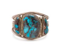 Navajo Silver and Turquoise Cuff Bracelet