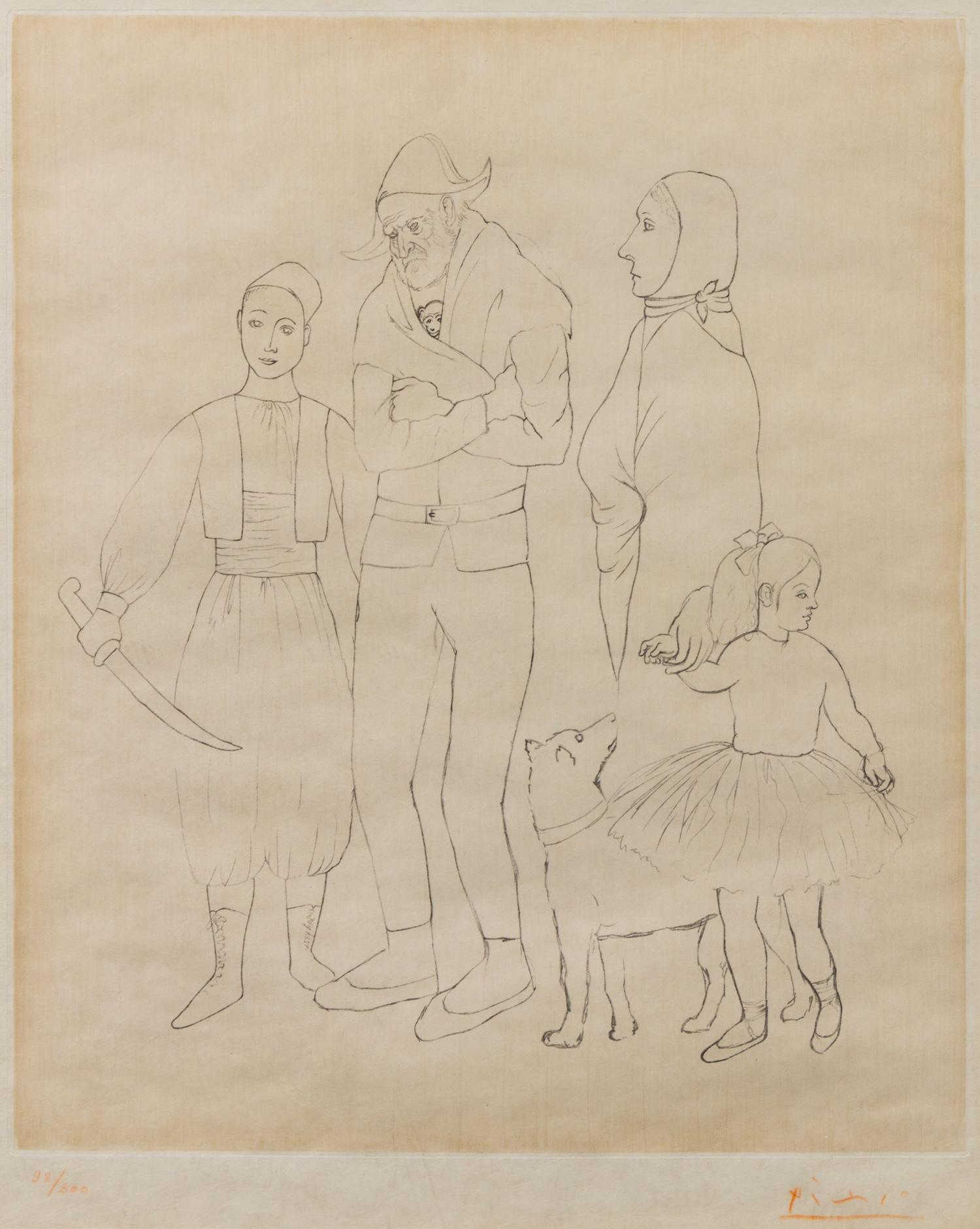After Pablo Picasso, (Spanish, 1881-1973), Famille de Saltimbanques (Family of Acrobats), 1950