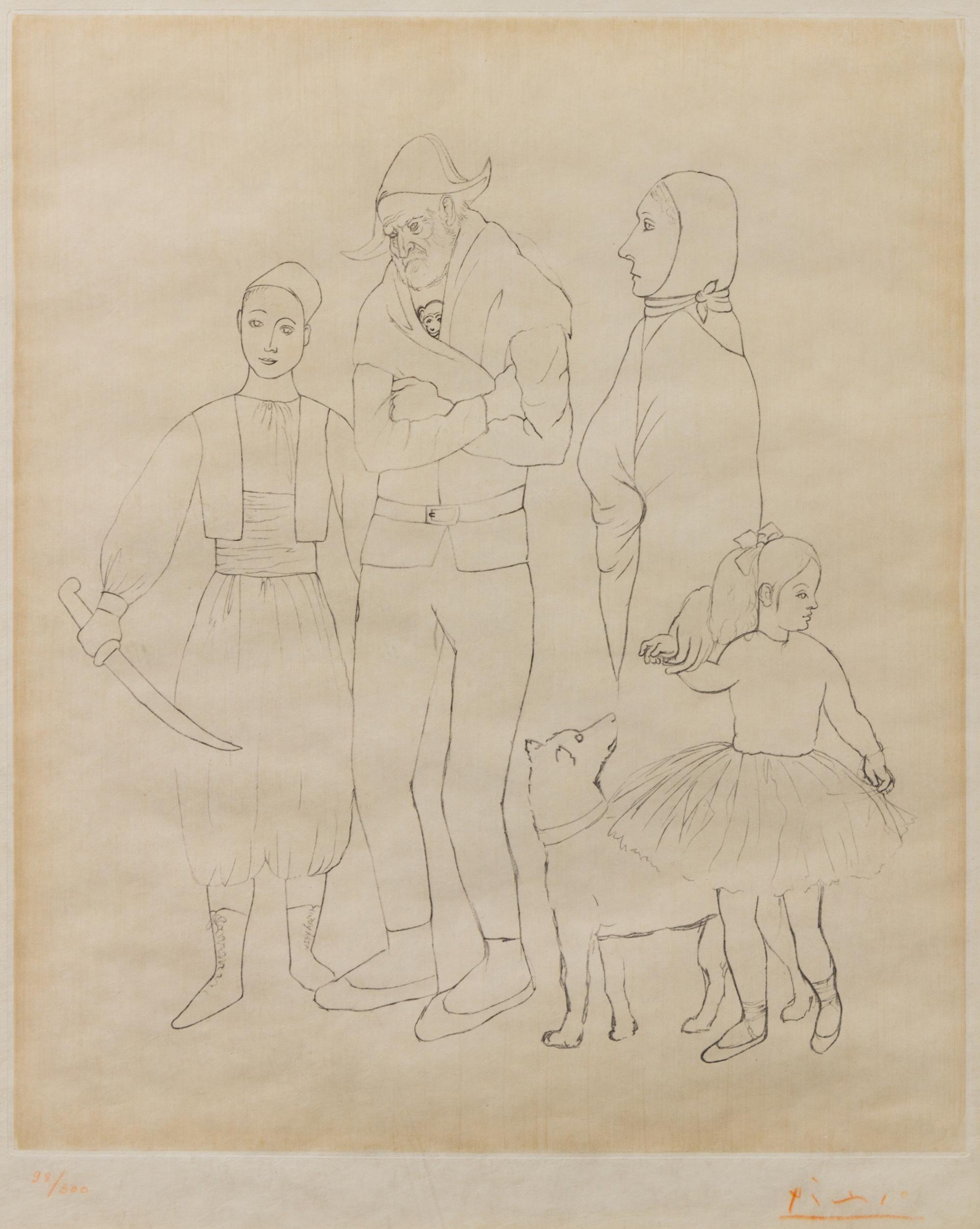 After Pablo Picasso, (Spanish, 1881-1973), Famille de Saltimbanques (Family of Acrobats), 1950