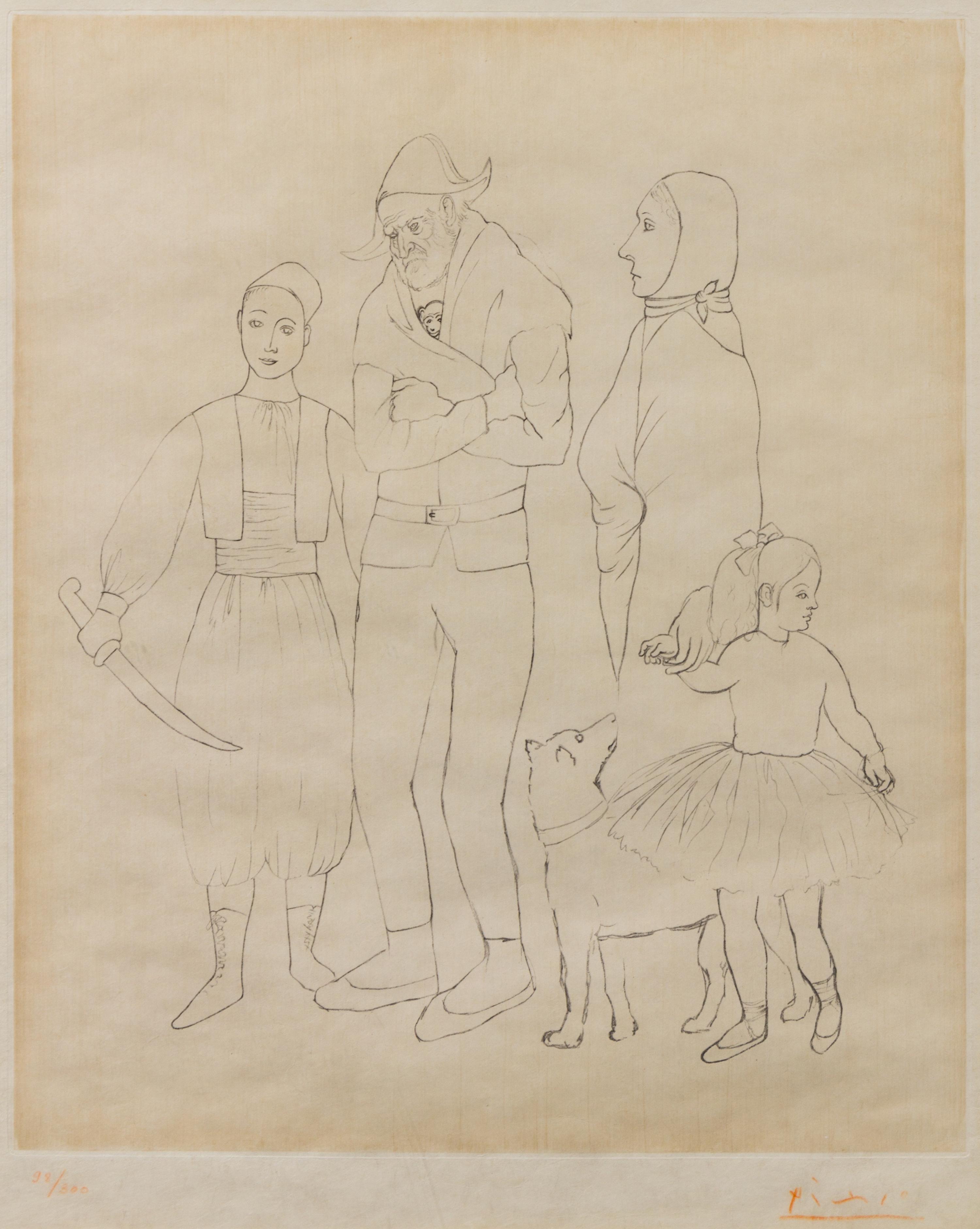 After Pablo Picasso, (Spanish, 1881-1973), Famille de Saltimbanques (Family of Acrobats), 1950
