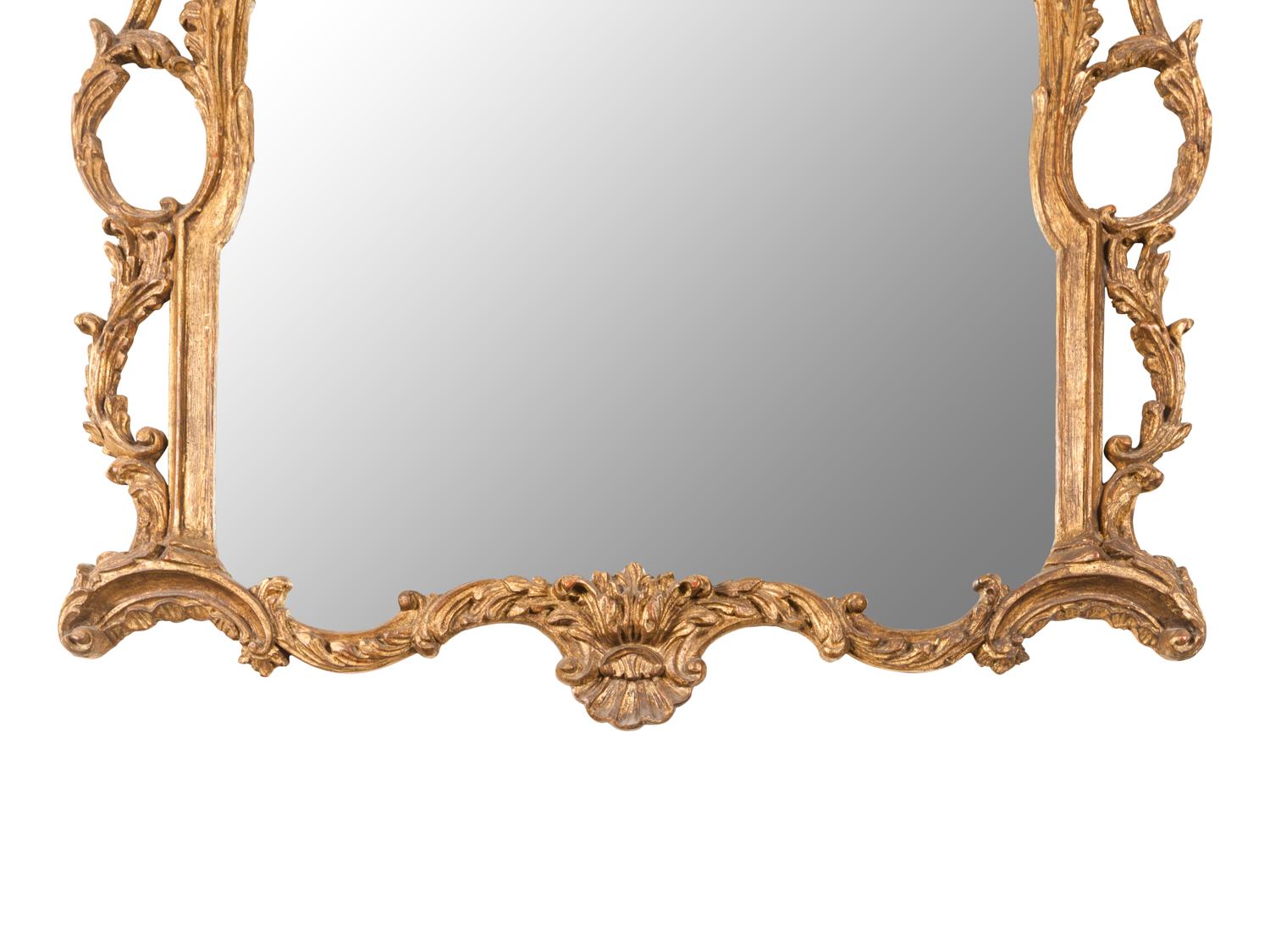 A Chinese Chippendale Style Giltwood Looking Glass