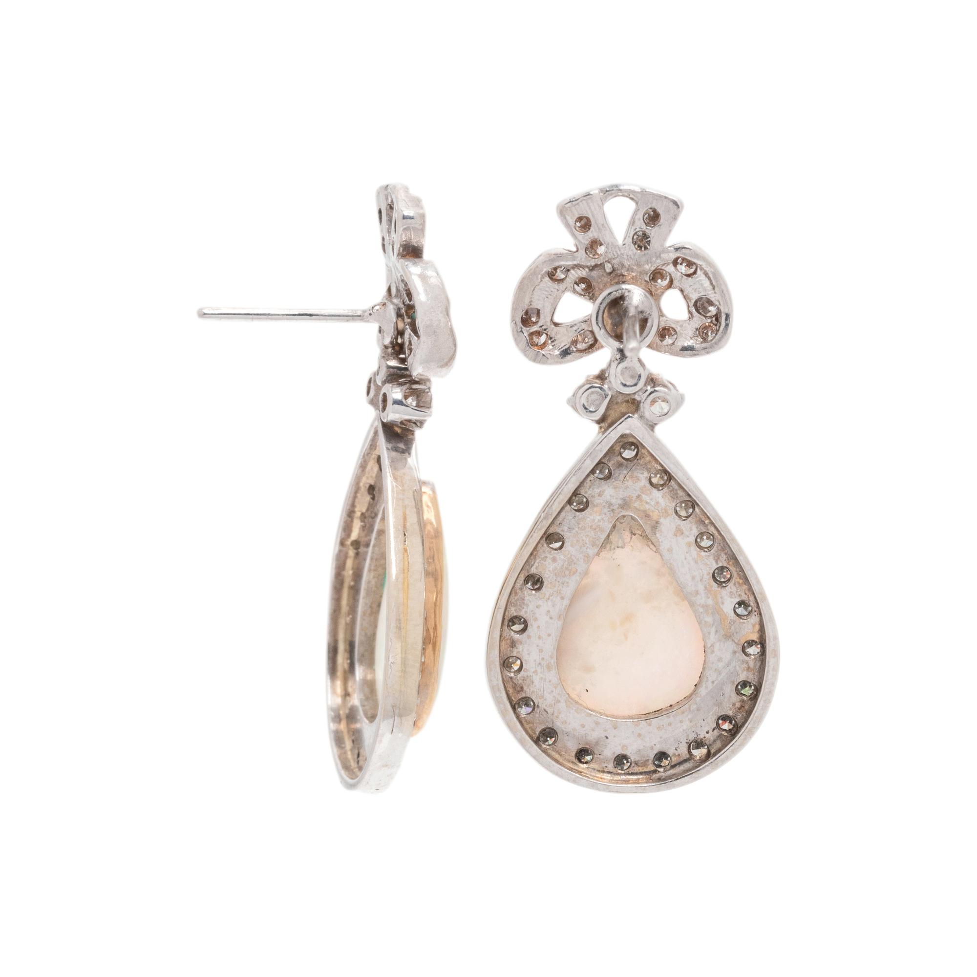 OPAL AND DIAMOND EARRINGS