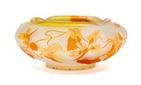 A Galle Cameo Glass Bowl Diameter 8 inches.