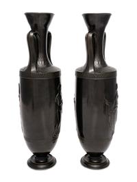 A Pair of Attic Style Bronze Vases