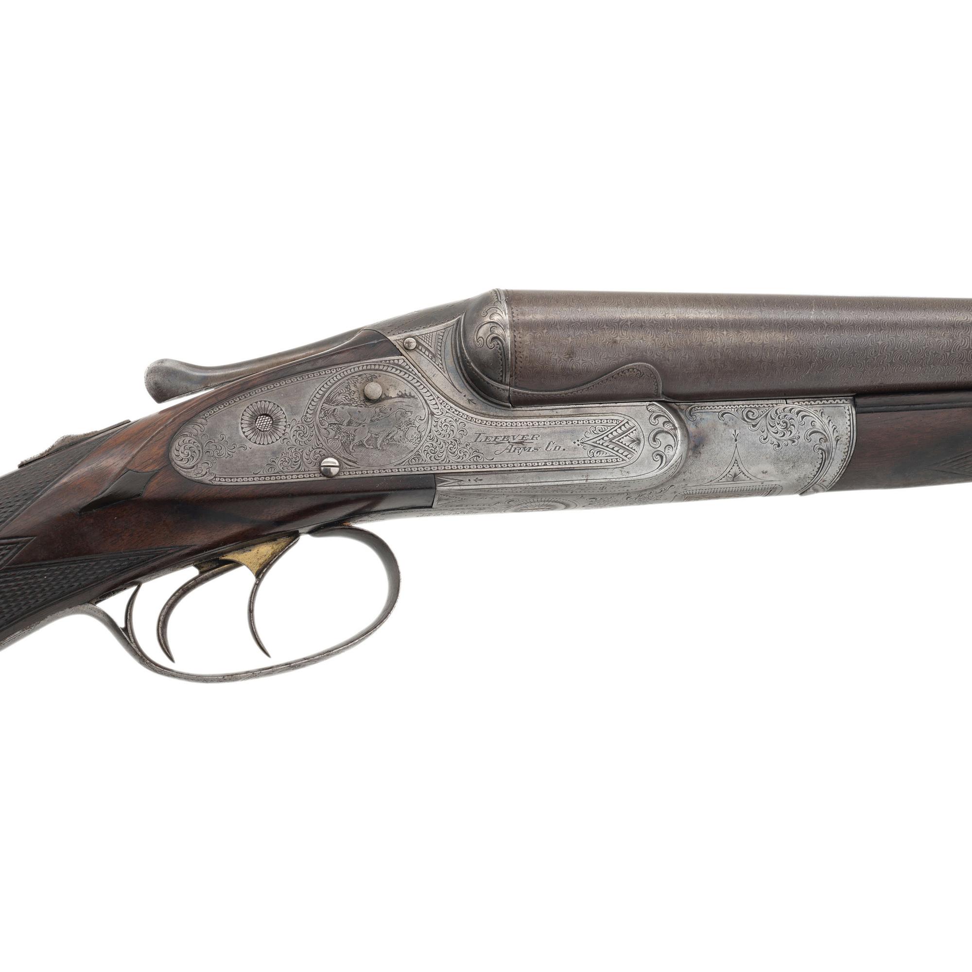 **High Quality C-Grade Lefever Arms Company SxS Hammerless with Damascus Steel Barrels