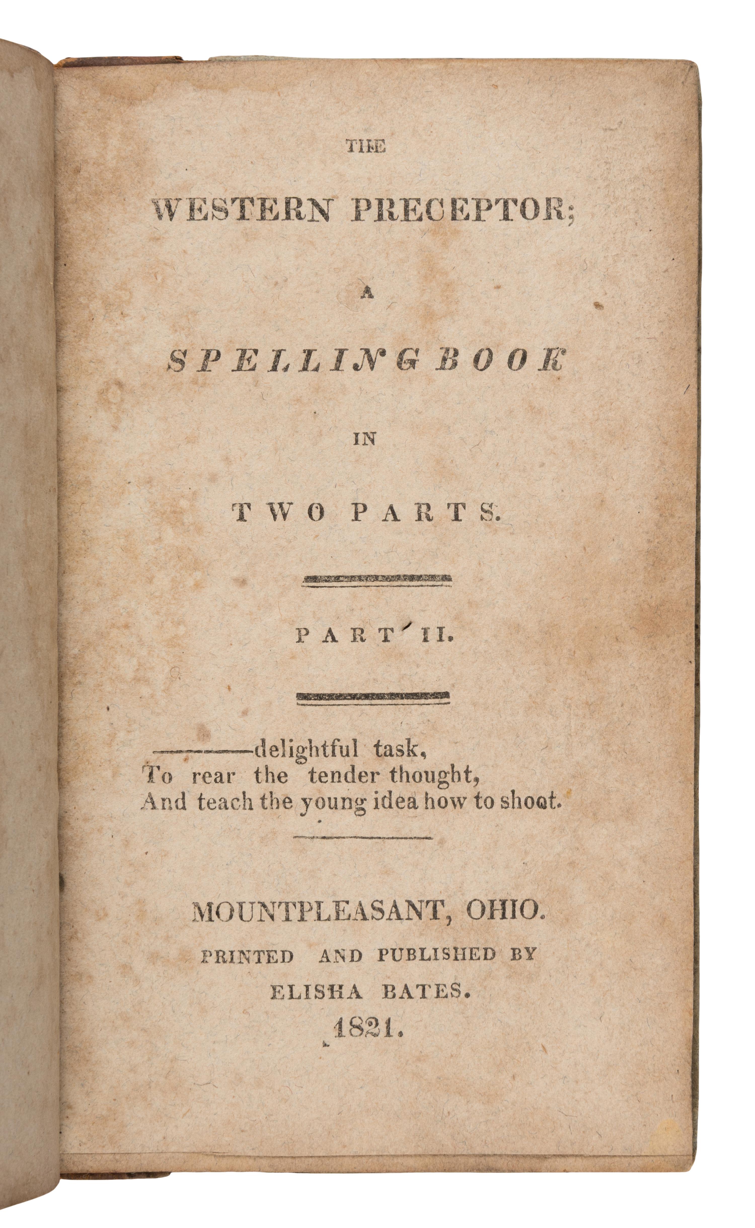 [Ohio Valley]. A group of 6 early frontier spelling and school books, comprising: