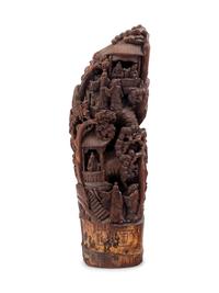 A Large Chinese Bamboo Root Carving