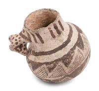 Tularosa Black-on-White Miniature Pottery Pitcher, with Duck Effigy