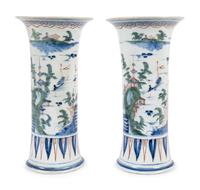 A Pair of Delftware Vases
