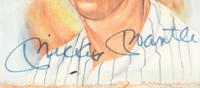 A Mickey Mantle Signed Autograph Perez Steele Hall of Fame Baseball Postcard Plaque (Beckett Authentication Services Letter),