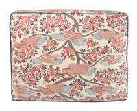 Two Contemporary Chintz-Upholstered Chairs with Ottoman