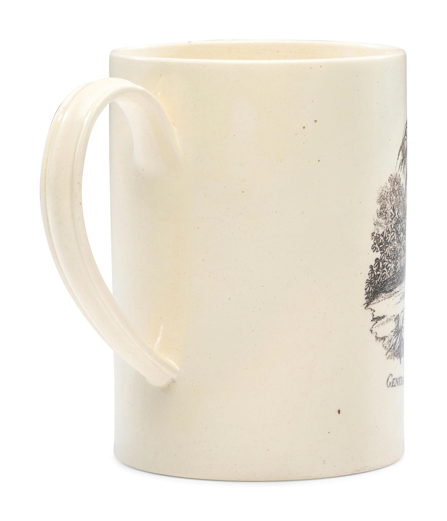 A Rare Liverpool Transfer-Printed George Washington Equestrian Mug