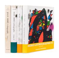 MIRÓ, Joan (1893-1974). Joan Miró. Lithographs . Vol.I: New York: Tudor Publishing Company, 1972; Vol.II: New York: Léon Amiel Publisher, 1975; Vols.III & IV: Paris: Maeght Éditeur, 1977, 1981.