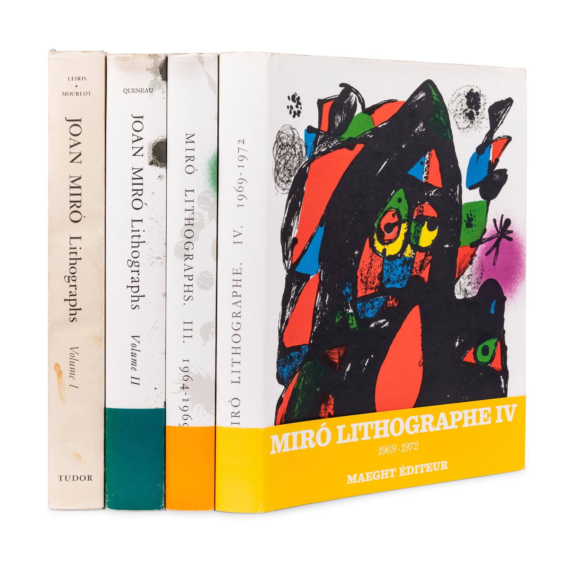 MIRÓ, Joan (1893-1974). Joan Miró. Lithographs . Vol.I: New York: Tudor Publishing Company, 1972; Vol.II: New York: Léon Amiel Publisher, 1975; Vols.III & IV: Paris: Maeght Éditeur, 1977, 1981.