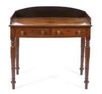 A Regency Style Mahogany Dressing Table Height 35 x width 36 1/4 x depth 23 inches. — 19TH CENTURY